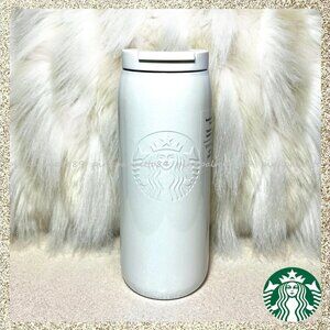 🤍✨ NWT 2026 Starbucks Spring Bright White Shimmer 12oz Insulated SS Tumbler